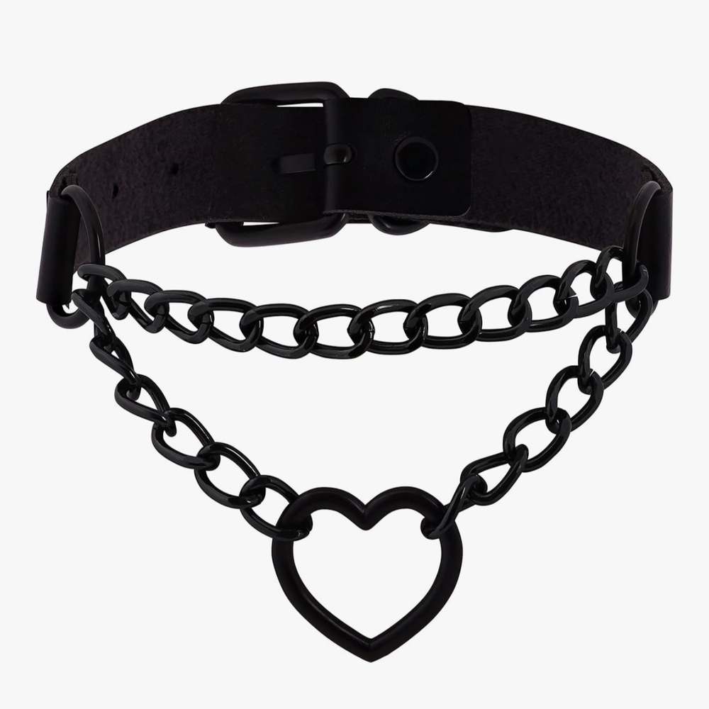 Black Heart Chain Choker